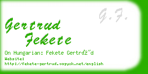 gertrud fekete business card